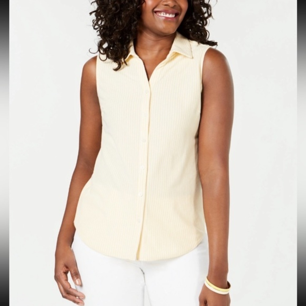 Charter Club Cotton Striped Pique Shirt